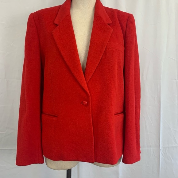 Vintage Wool/Camel Blend Red Blazer - Picture 1 of 8